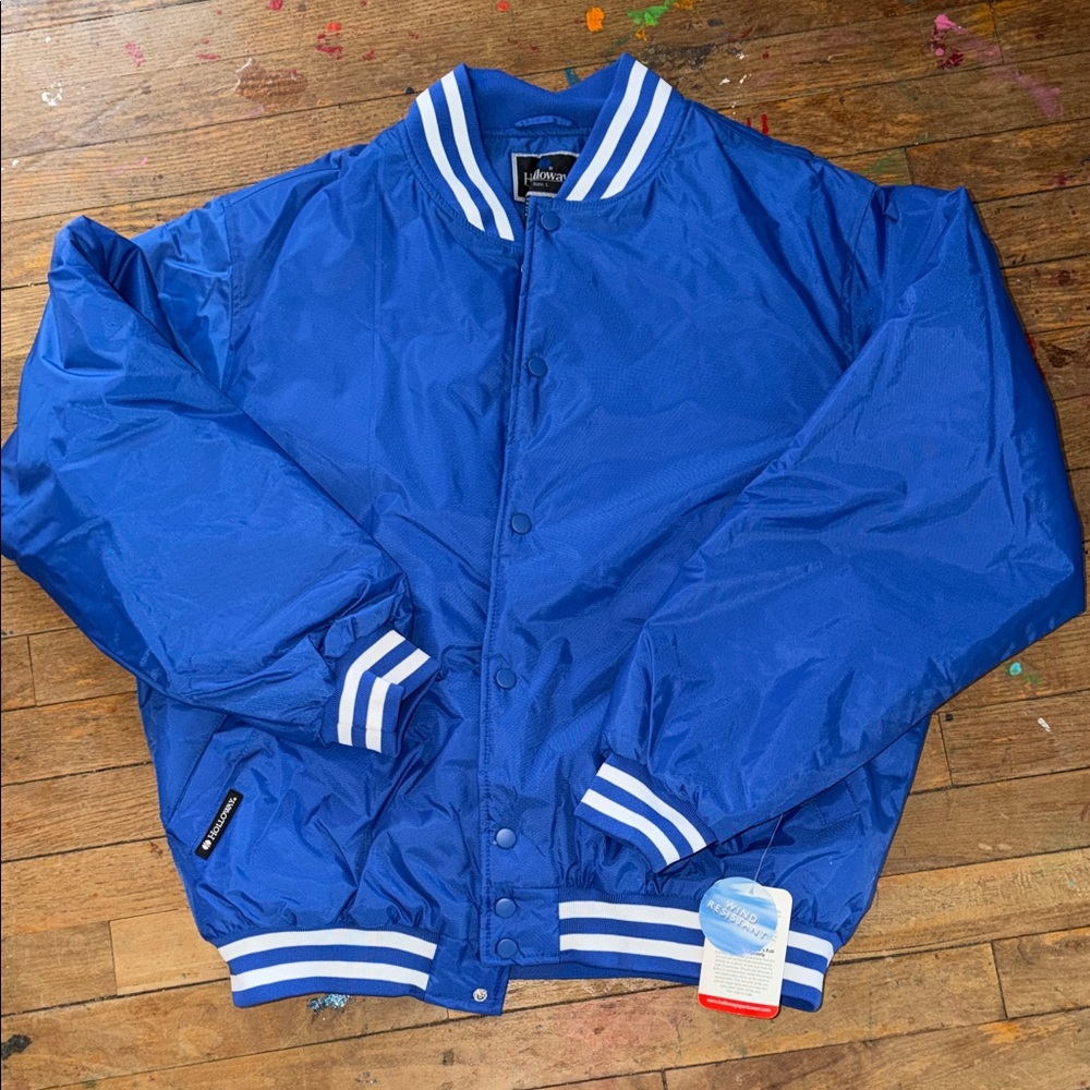 Holloway Royal Blue Bomber Jacket with White Stripe Trim
